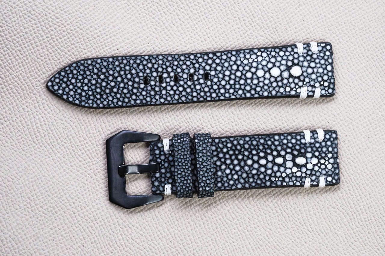 BLACK STINGRAY LEATHER WATCH STRAP RD144