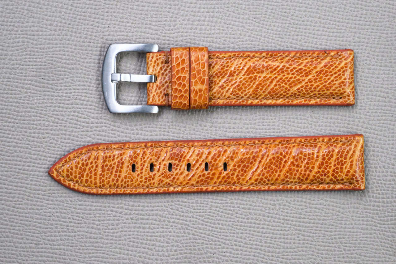 ORANGE OSTRICH LEATHER WATCH STRAP RD151