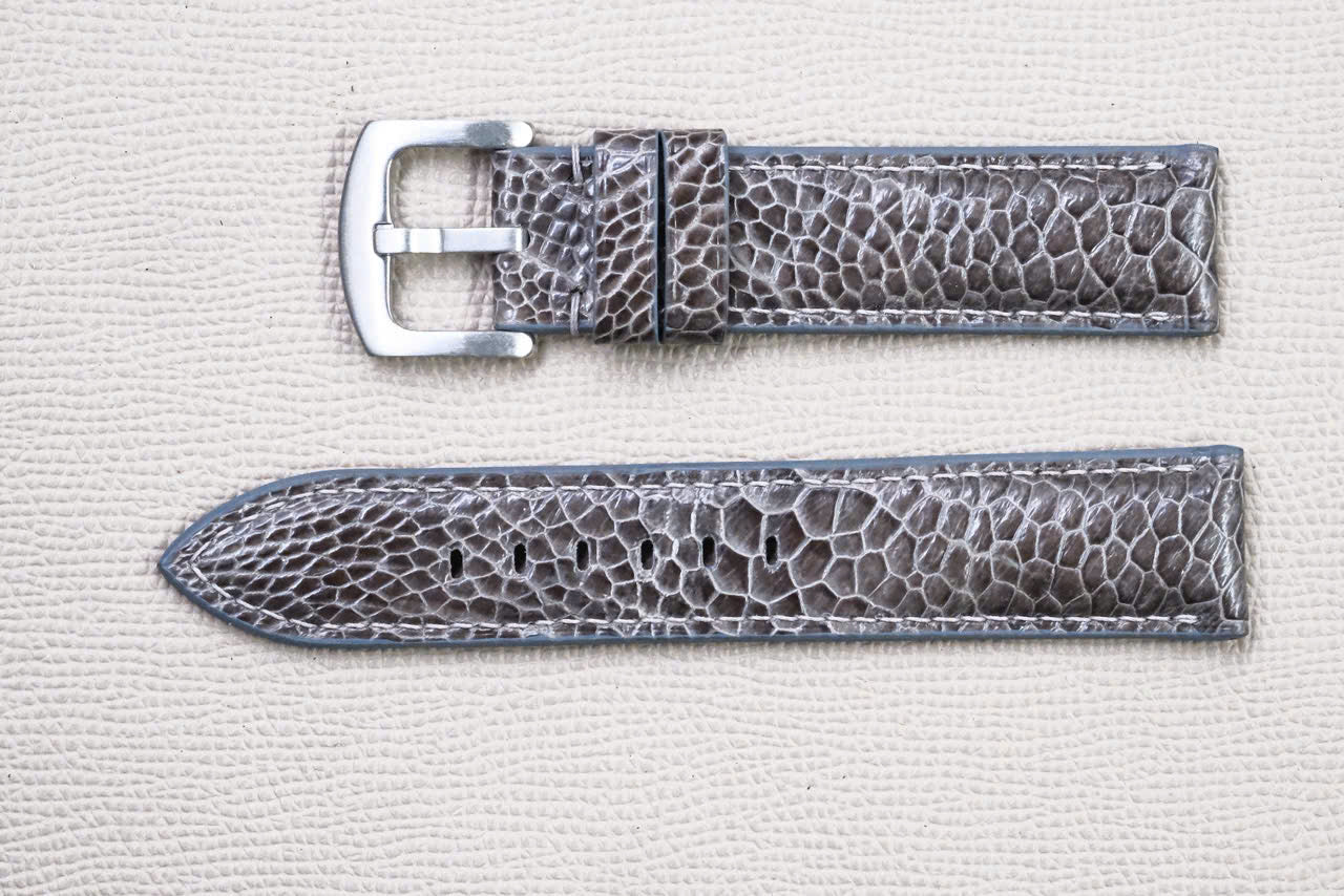 DARK GRAY OSTRICH LEATHER WATCH STRAP RD154