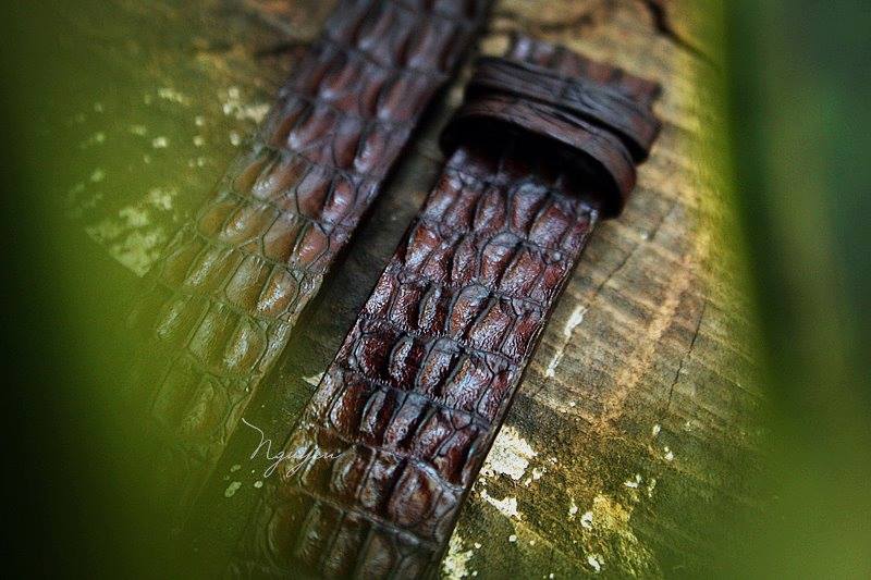 BESPOKE GENUINE DARK BROWN CROCODILE SKIN LEATHER STRAP HDCS30