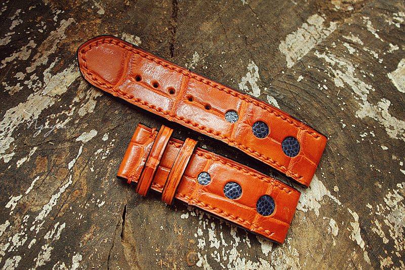 BESPOKE GENUINE YELLOW CROCODILE SKIN LEATHER STRAP HDCS03