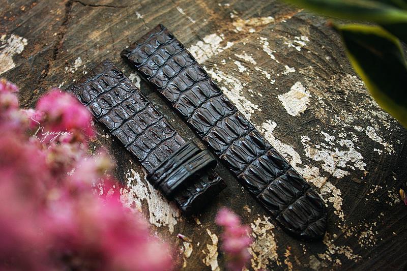 BESPOKE GENUINE DARK BROWN CROCODILE SKIN LEATHER STRAP HDCS30