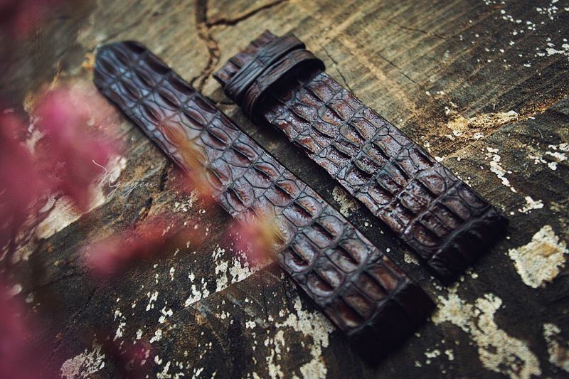 BESPOKE GENUINE DARK BROWN CROCODILE SKIN LEATHER STRAP HDCS30