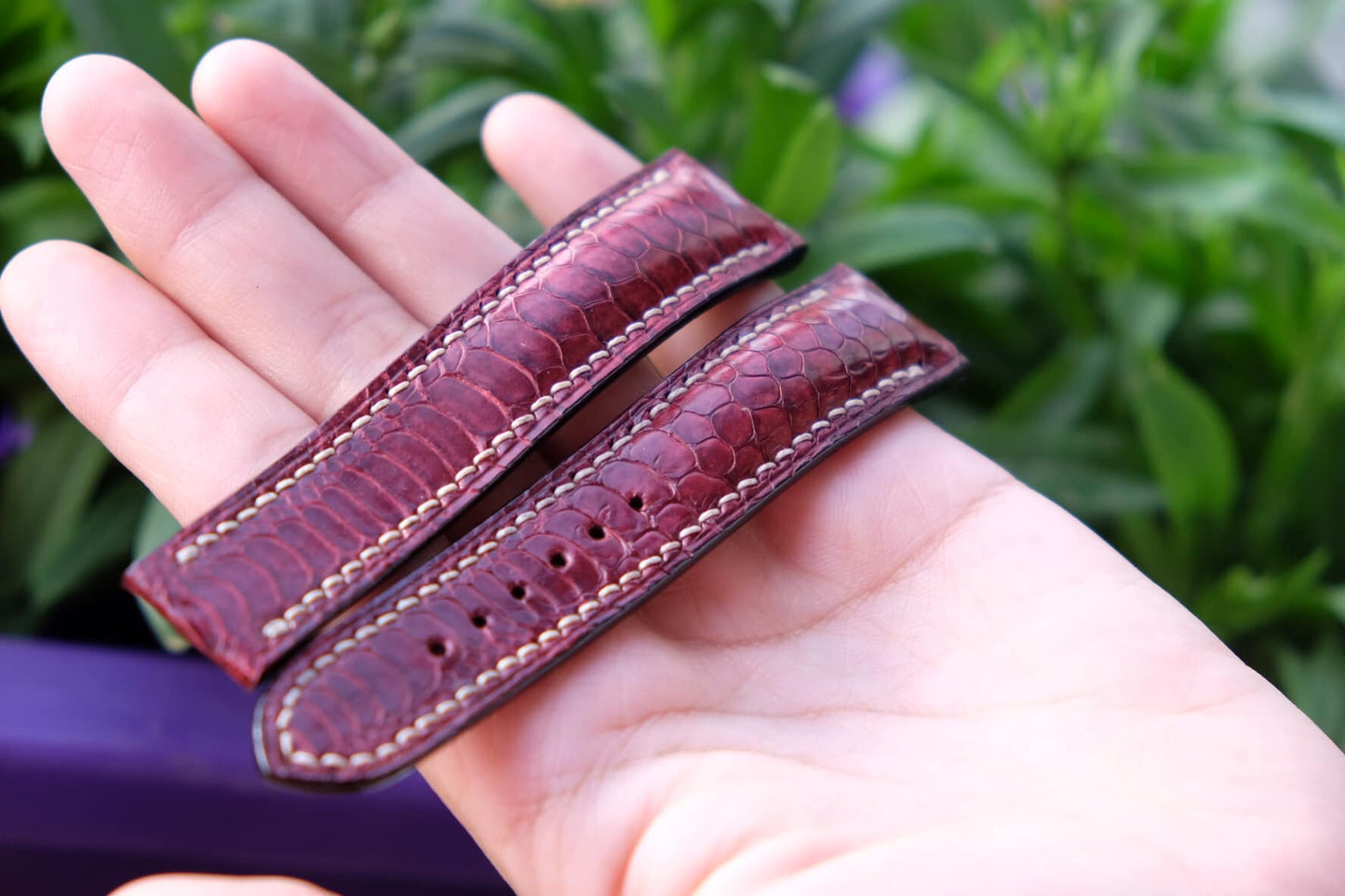 BESPOKE GENUINE BROWN CROCODILE LEATHER STRAP FOR OMEGA CLASP HDOS05