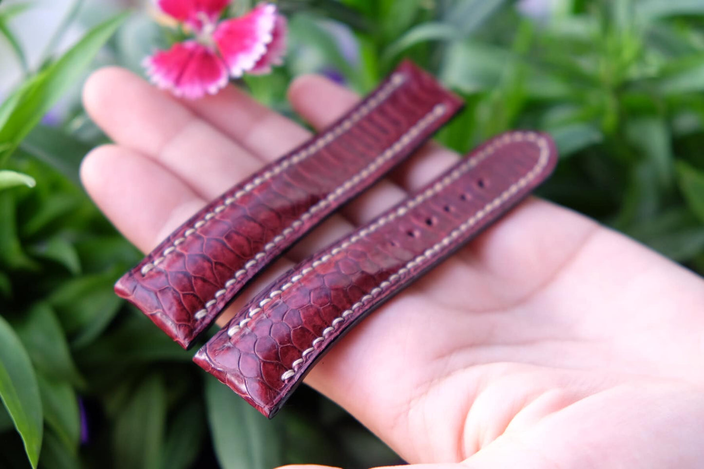 BESPOKE GENUINE BROWN CROCODILE LEATHER STRAP FOR OMEGA CLASP HDOS05