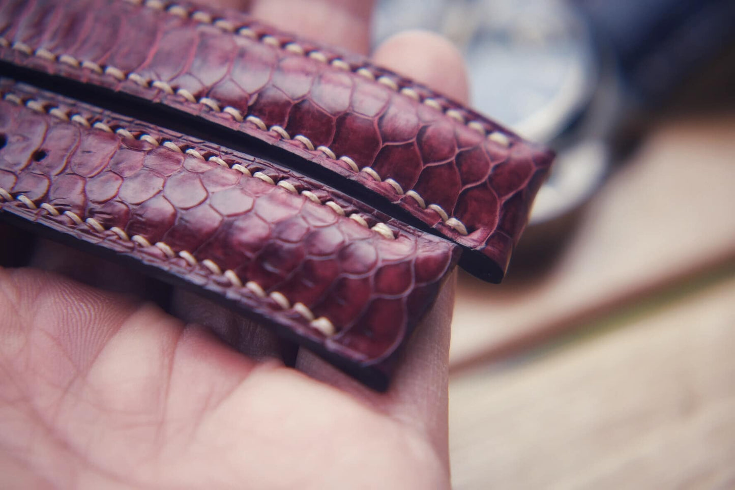 BESPOKE GENUINE BROWN CROCODILE LEATHER STRAP FOR OMEGA CLASP HDOS05