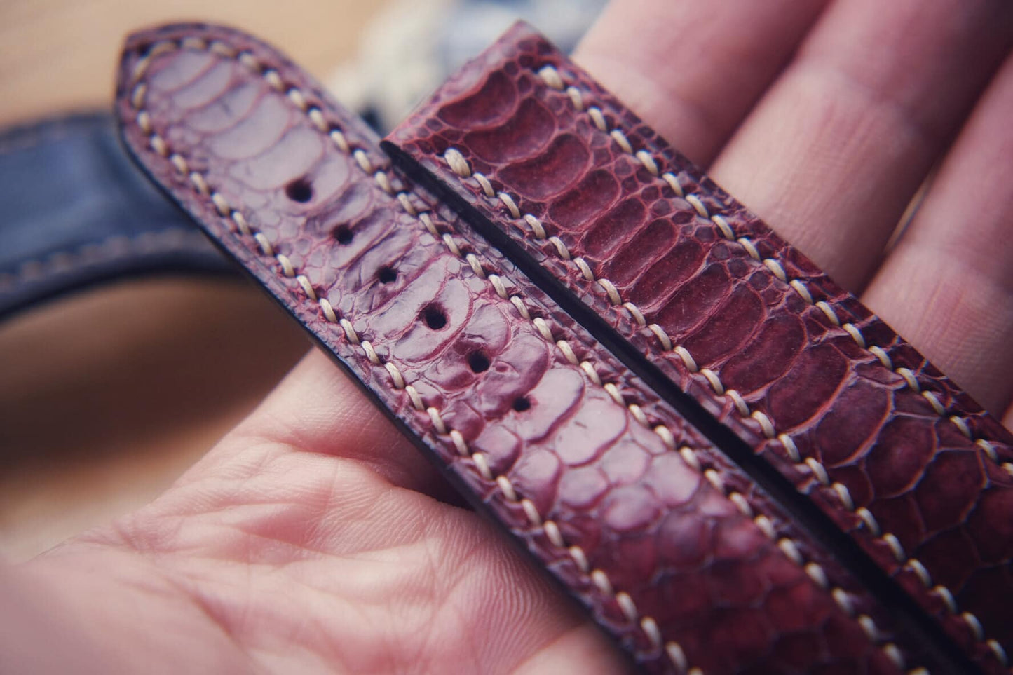 BESPOKE GENUINE BROWN CROCODILE LEATHER STRAP FOR OMEGA CLASP HDOS05