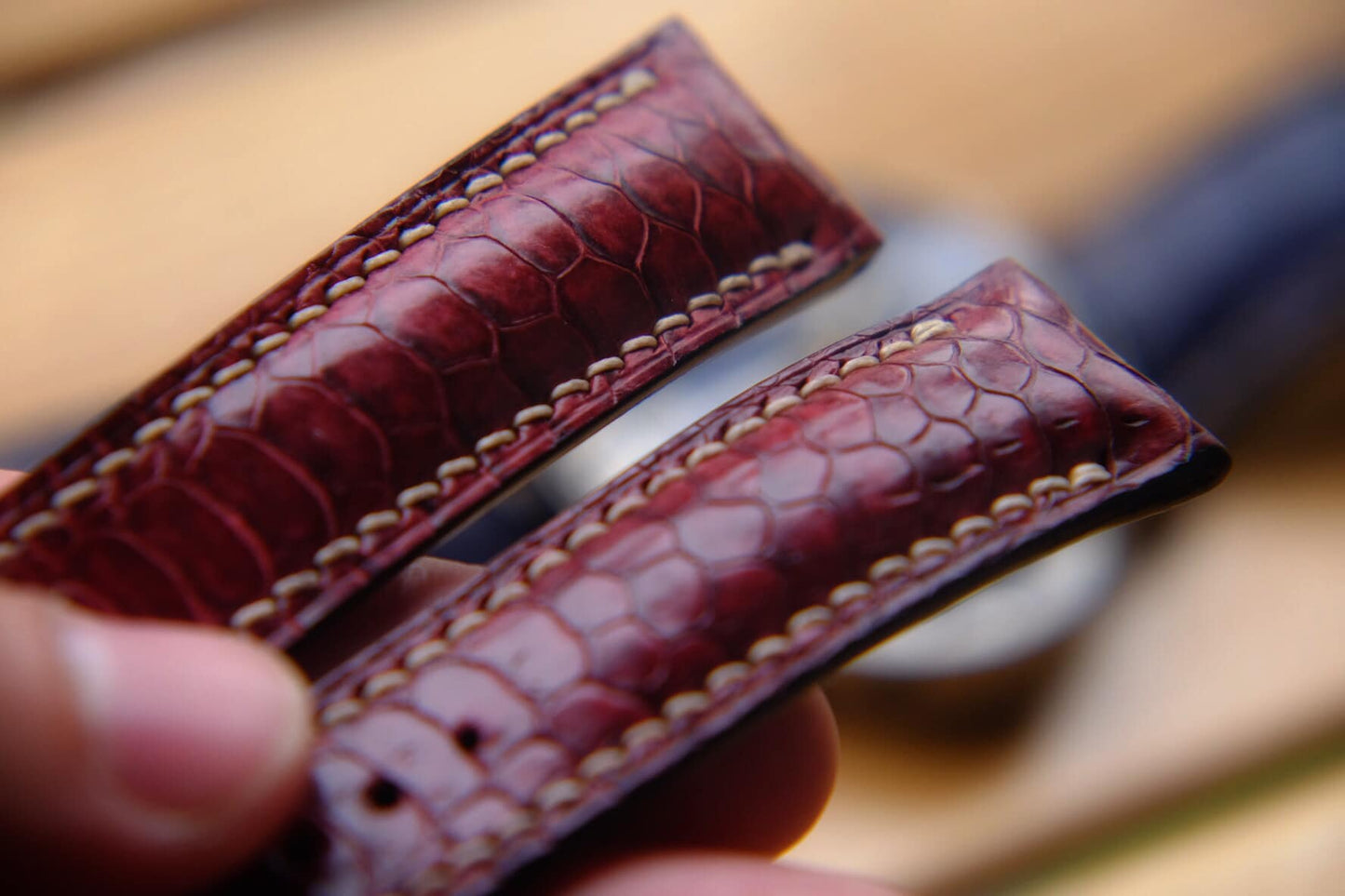BESPOKE GENUINE BROWN CROCODILE LEATHER STRAP FOR OMEGA CLASP HDOS05