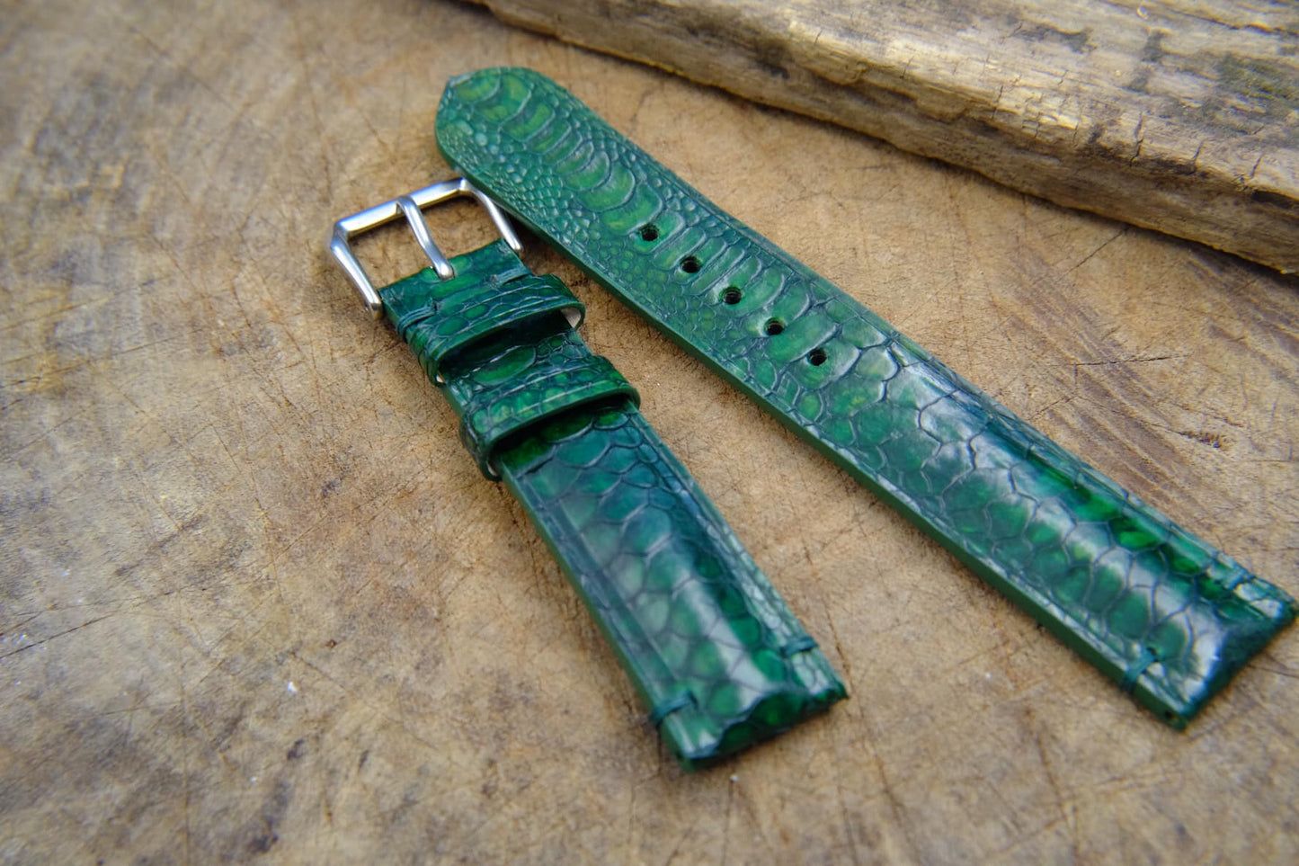 BESPOKE GENUINE GREEN CHICKEN LEG WATCH STRAP HDCL03