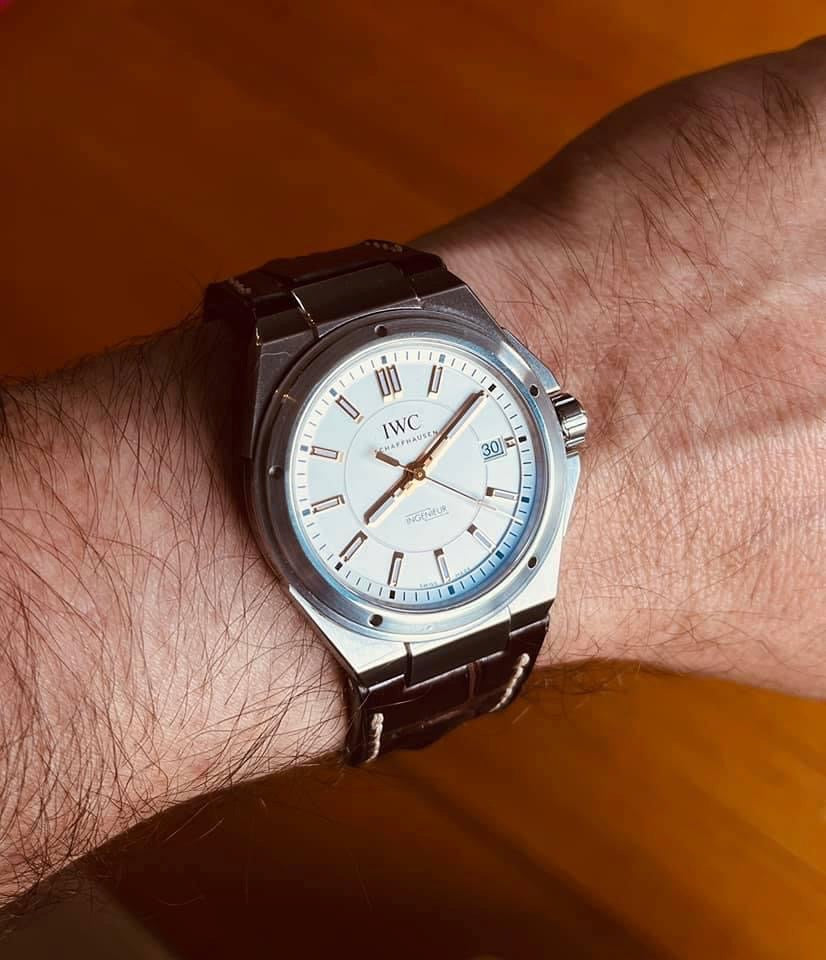 Custom made brown crocodile strap for IWC Mission Earth HDCCD120