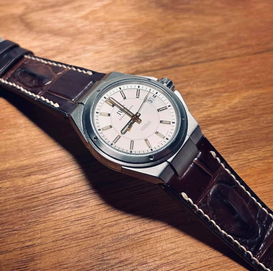 Custom made brown crocodile strap for IWC Mission Earth HDCCD120