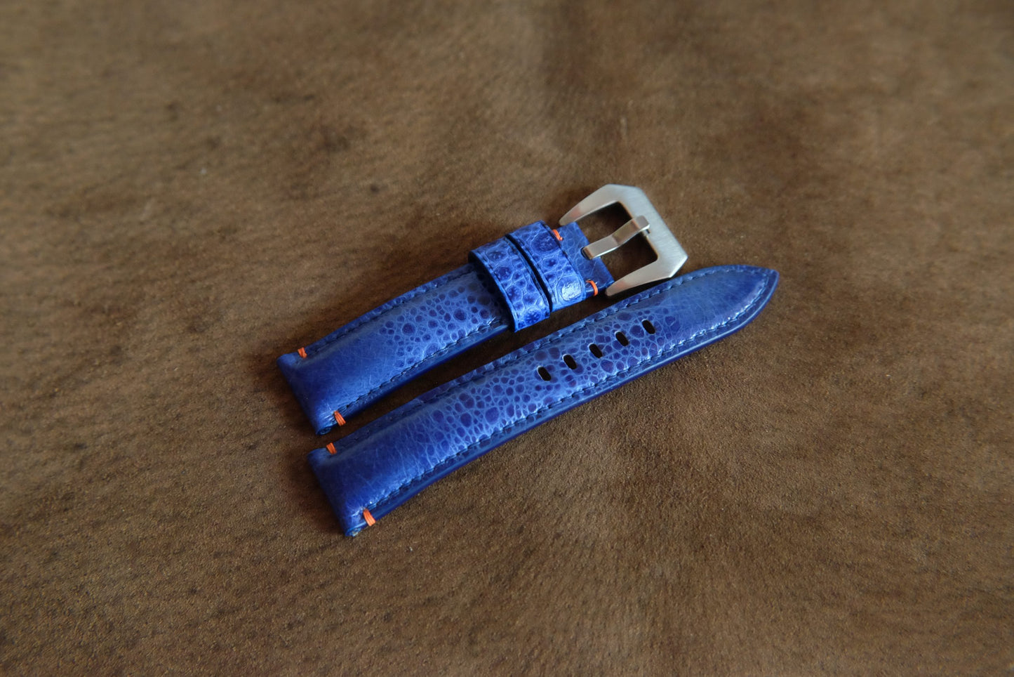 BESPOKE GENUINE BLUE TOAD LEATHER WATCH STRAP HDLE45