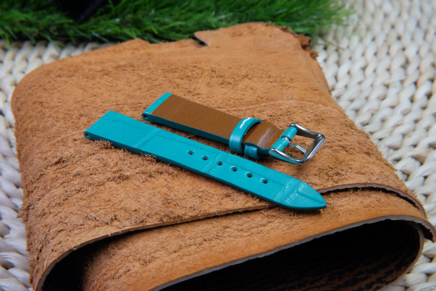BESPOKE GENUINE BLUE HENGLONG CROCODILE SKIN LEATHER STRAP HDCS82