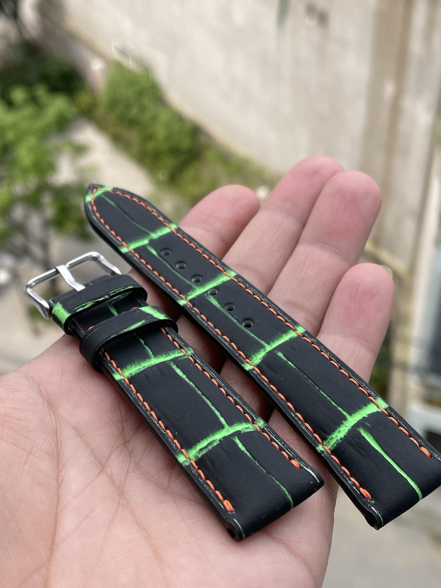 Green Spain Verdeveleno crocodile watch strap HDCSV02