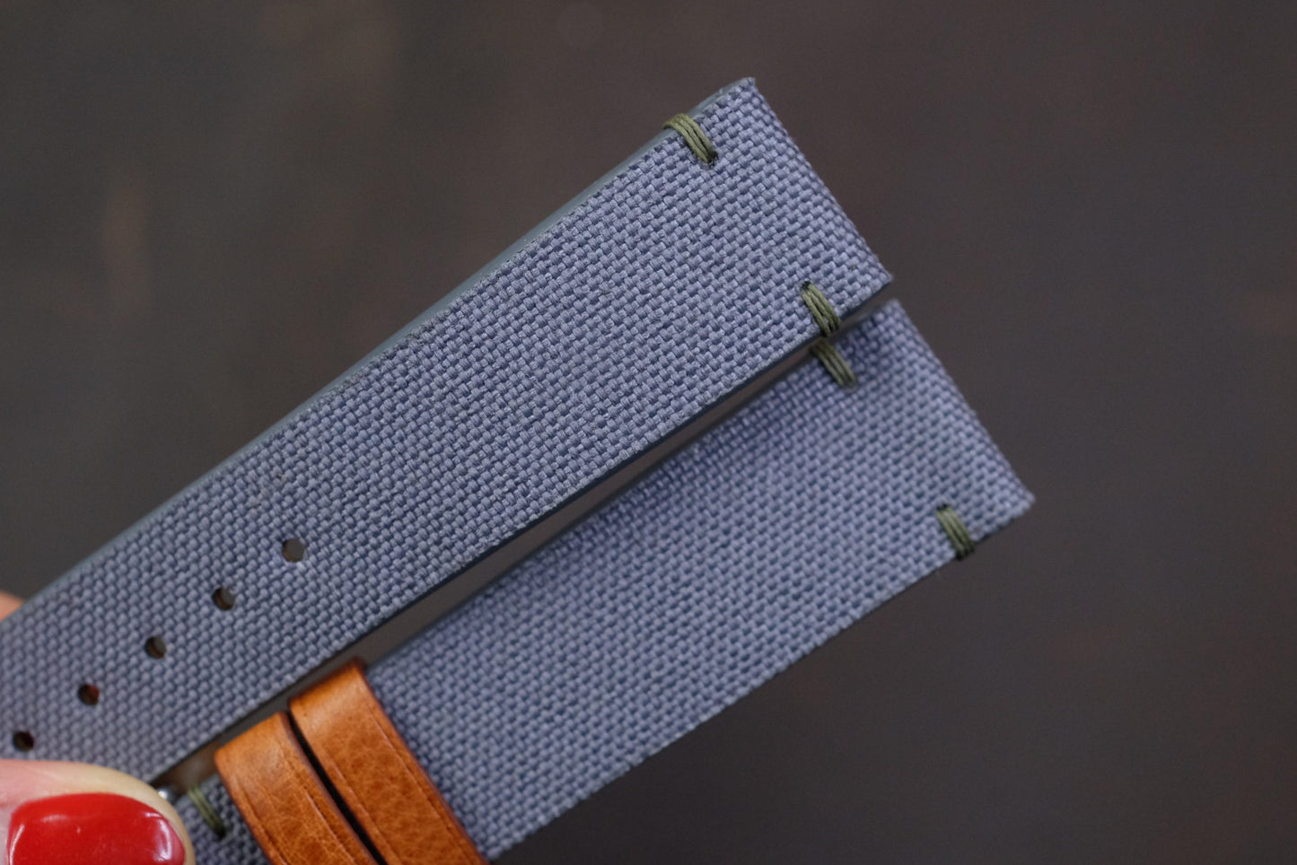 Medium Grey canvas watch strap HDCVS07