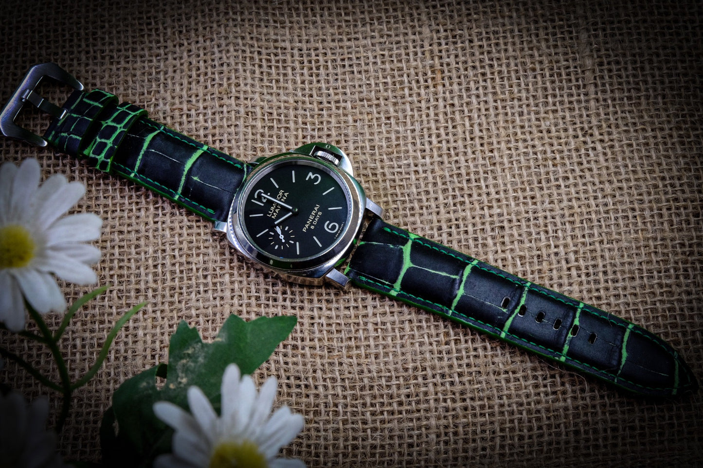 Verdeveleno Spain crocodile belly skin leather watch strap HDCCD119