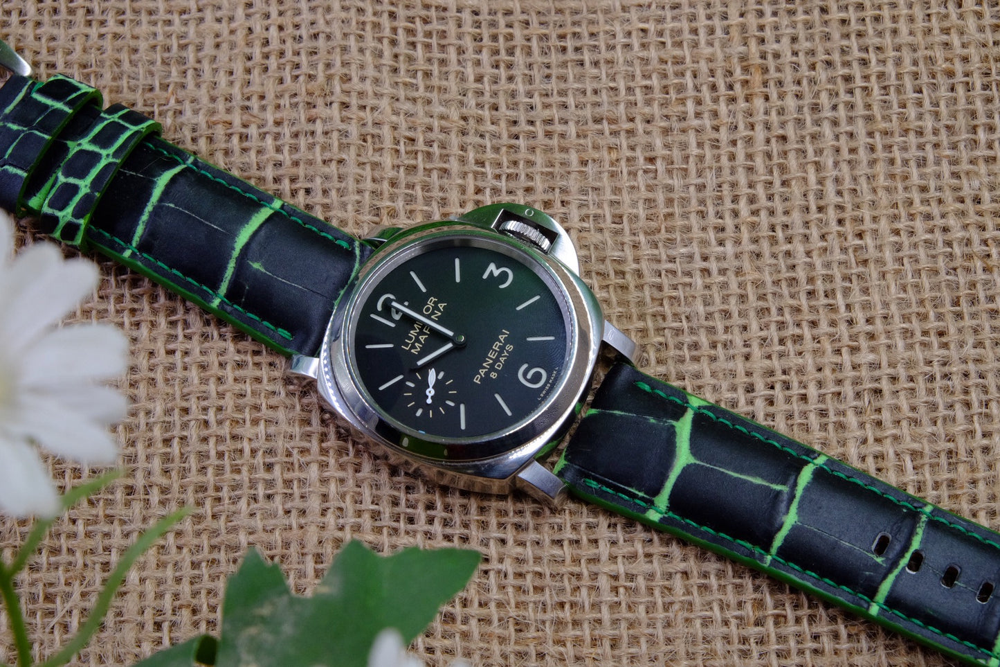 Verdeveleno Spain crocodile belly skin leather watch strap HDCCD119