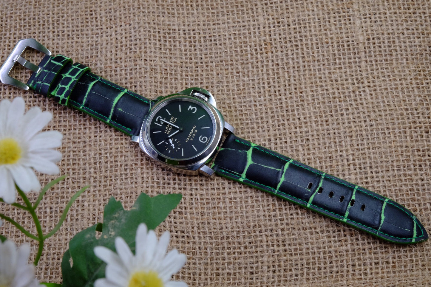 Verdeveleno Spain crocodile belly skin leather watch strap HDCCD119