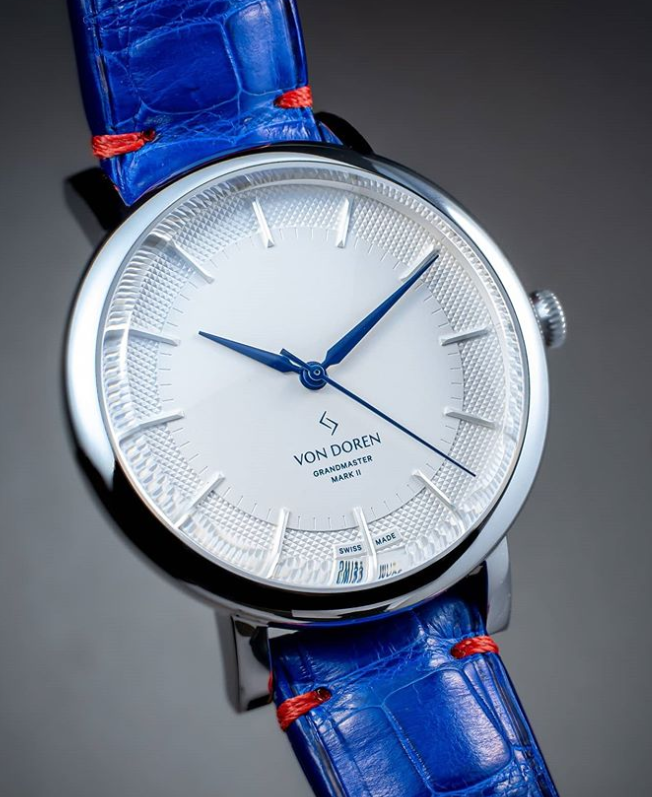BESPOKE GENUINE FRENCH BLUE CROCODILE SKIN LEATHER STRAP HDCS870