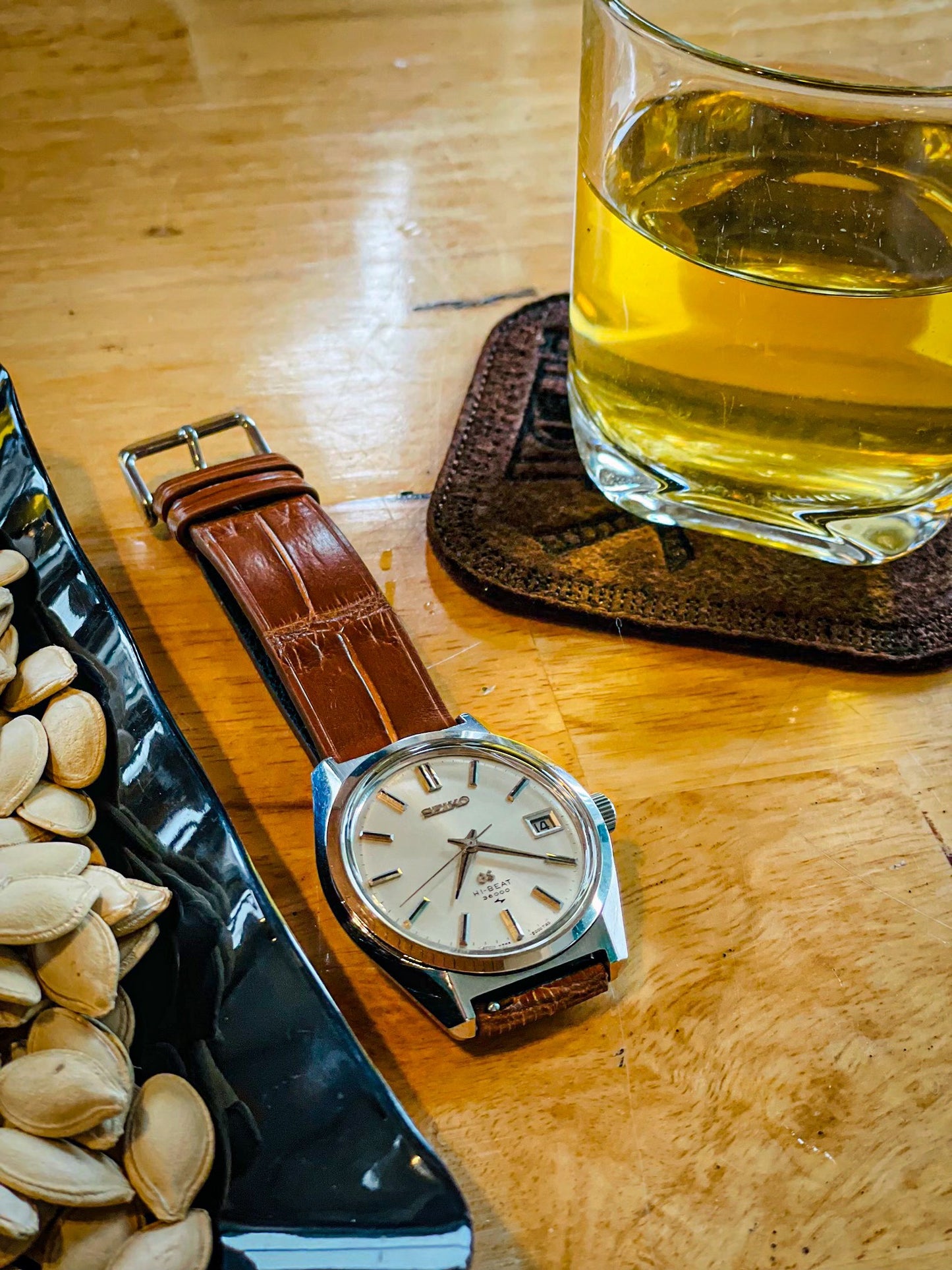 Unstitched crocodile leather watch strap for vintage watches HDCSUS01