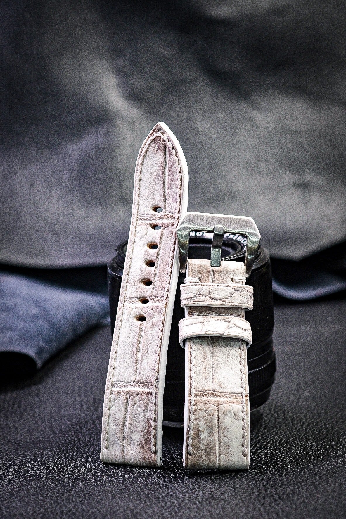 BESPOKE GENUINE HIMALAYA CROCODILE LEATHER WATCH STRAP BAND FOR PANERAI HDPAM19