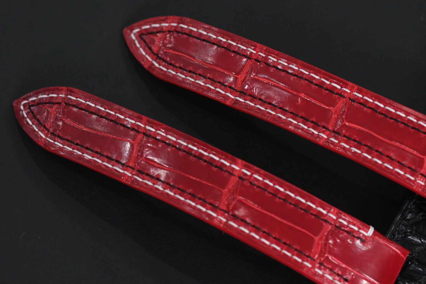 RED CROCODILE SKIN LEATHER WATCH STRAP HDCS40