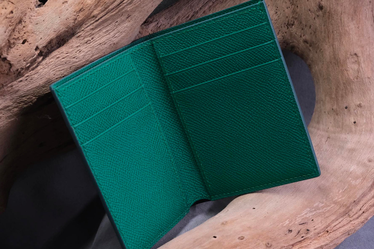 BESPOKE BLACK OSTRICH BELLY BIFOLD MAN WALLET HDWA71