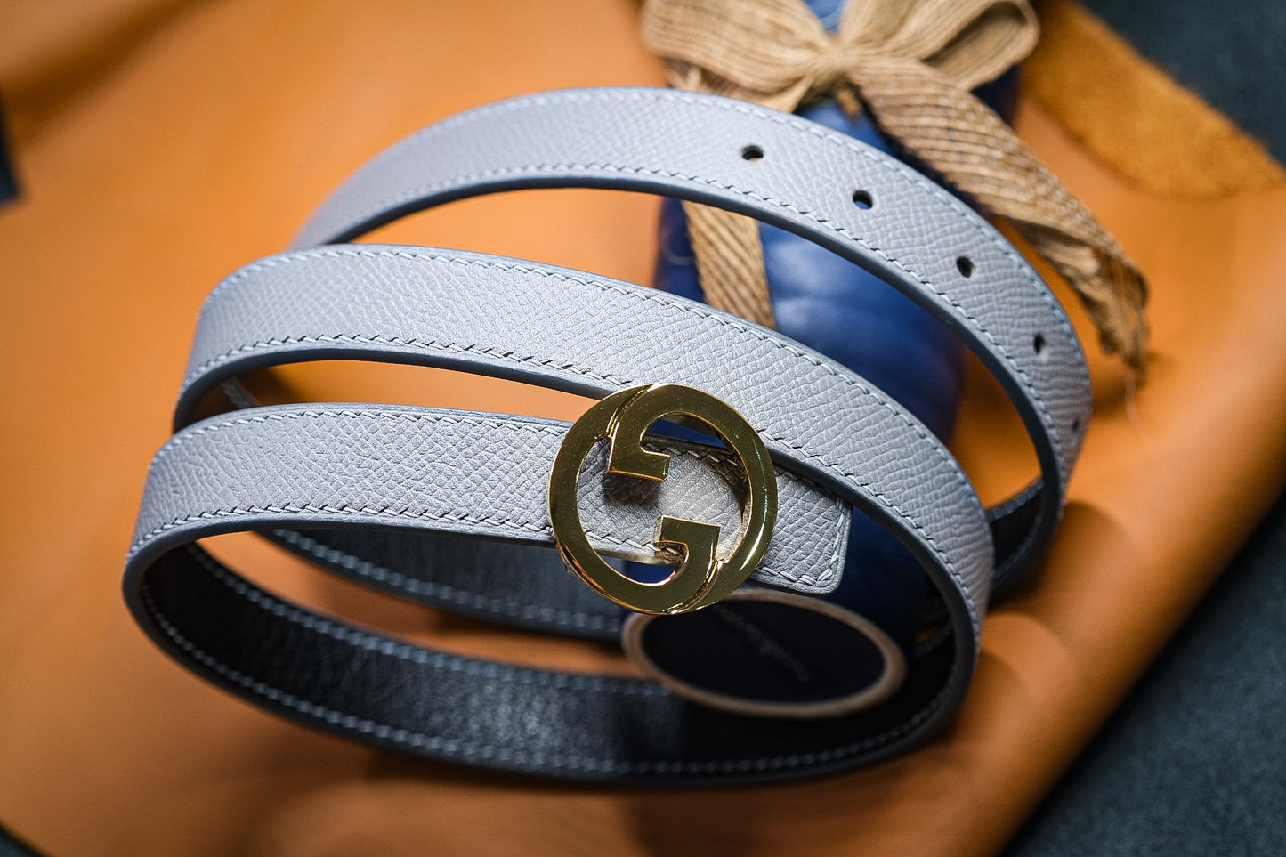 GREY EPSOM HANDMADE LEATHER BELT HDBE14