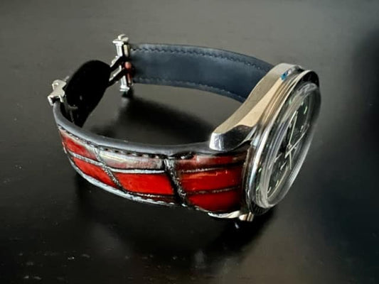 20MM FITTED CURVED END CROCODILE STRAP FOR OMEGA SPEEDMASTER HDOMG01