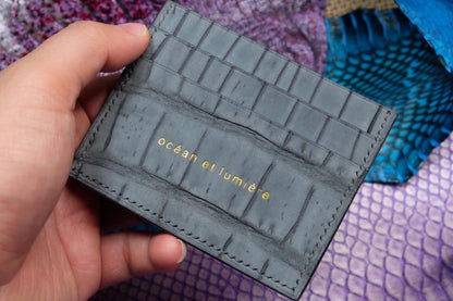 BESPOKE GENUINE DARK GREY SHARK CARD HOLDER WALLET HDWA69