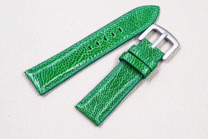GREEN OSTRICH LEATHER WATCH STRAP RD143