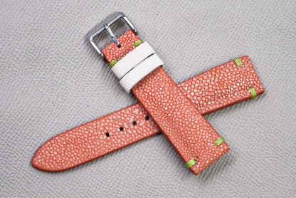 ORANGE STINGRAY LEATHER WATCH STRAP RD145