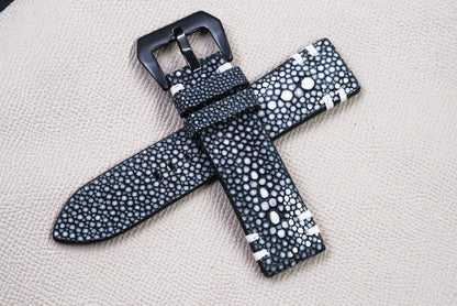 BLACK STINGRAY LEATHER WATCH STRAP RD144