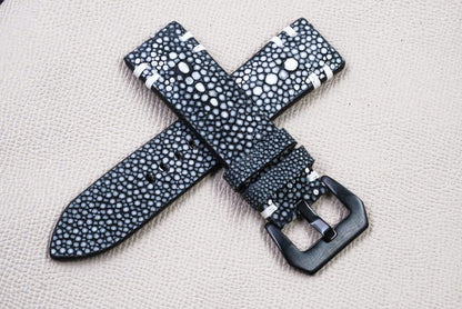 BLACK STINGRAY LEATHER WATCH STRAP RD144