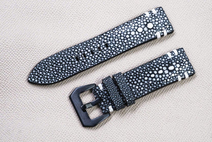 BLACK STINGRAY LEATHER WATCH STRAP RD144