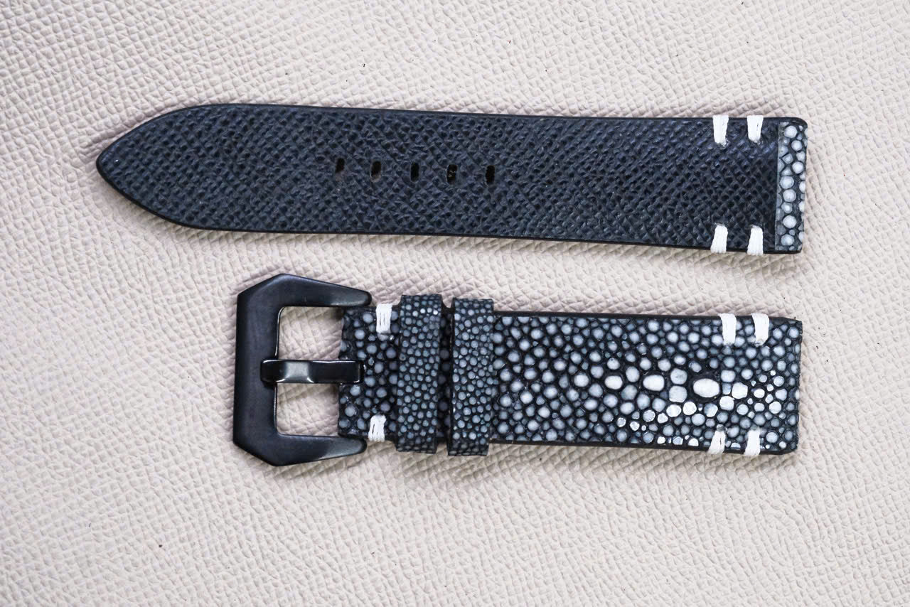 BLACK STINGRAY LEATHER WATCH STRAP RD144