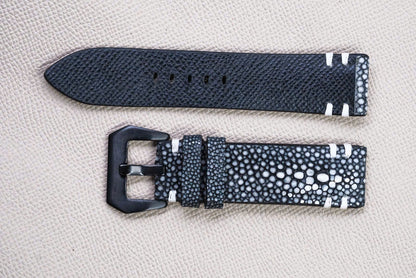 BLACK STINGRAY LEATHER WATCH STRAP RD144