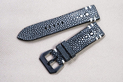 BLACK STINGRAY LEATHER WATCH STRAP RD144