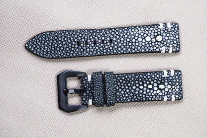 BLACK STINGRAY LEATHER WATCH STRAP RD144