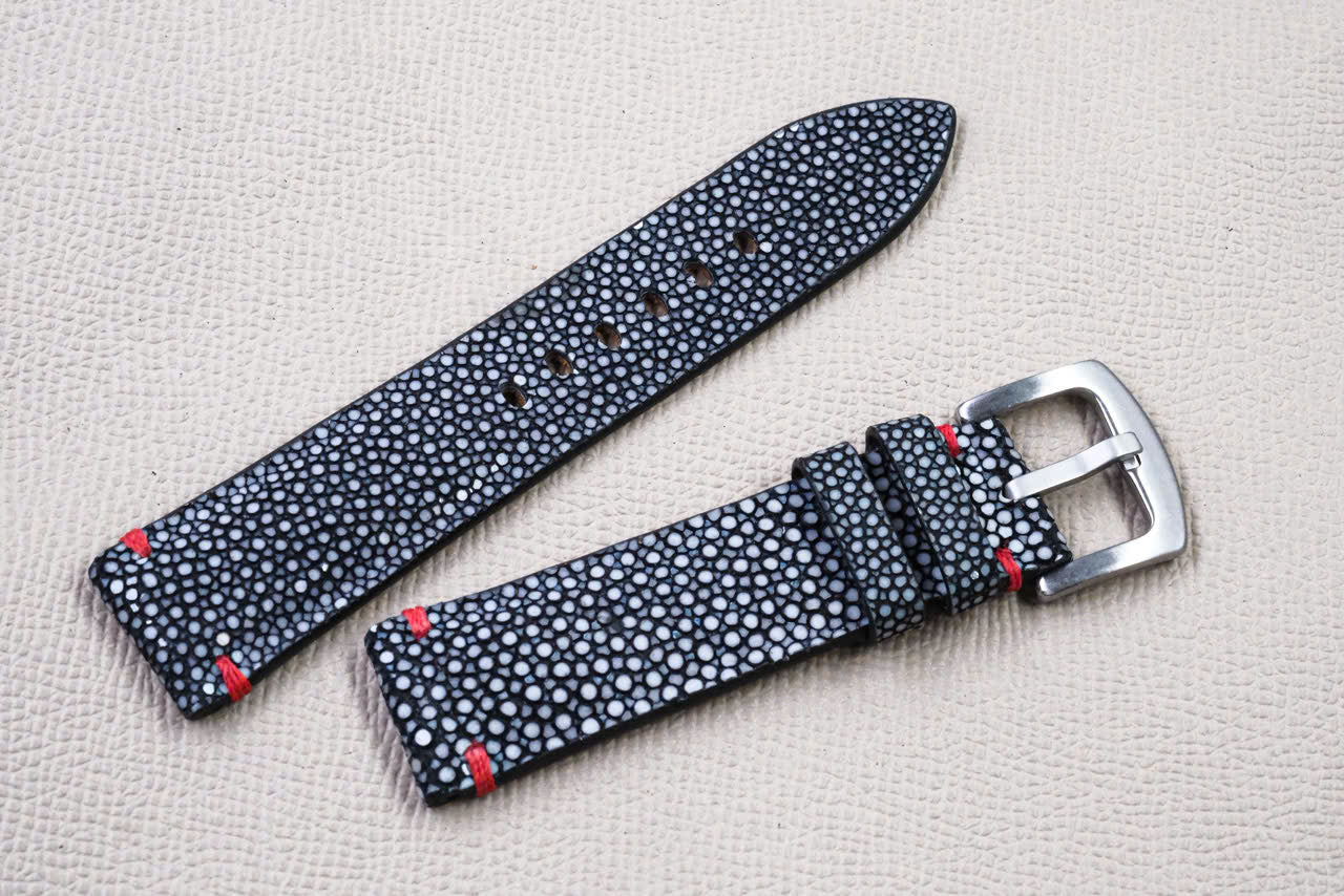 BLACK STINGRAY LEATHER WATCH STRAP RD146