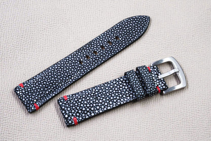 BLACK STINGRAY LEATHER WATCH STRAP RD146