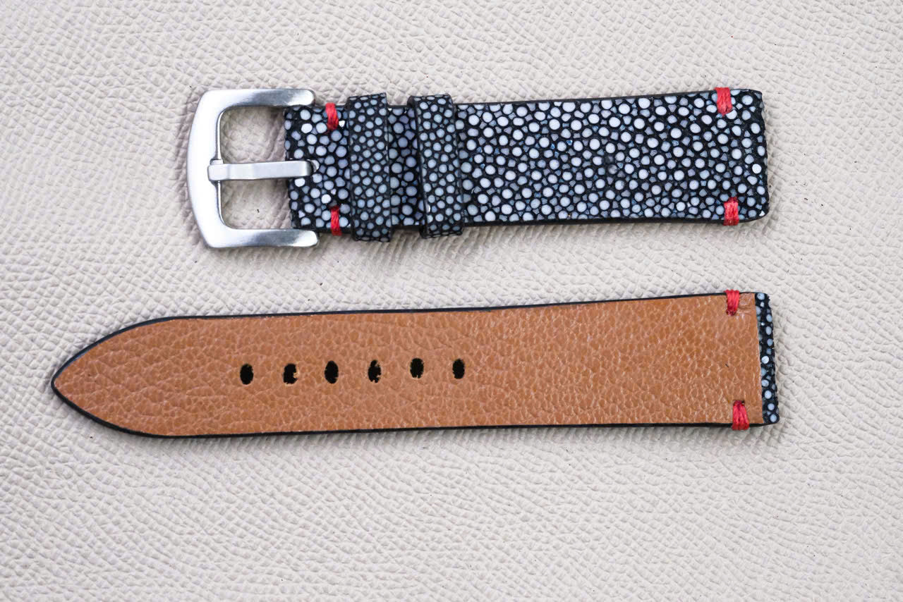 BLACK STINGRAY LEATHER WATCH STRAP RD146