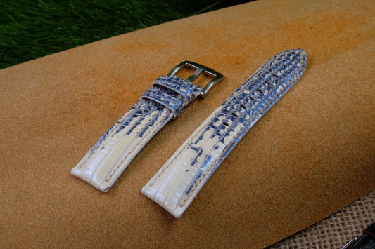 BESPOKE GENUINE WHITE LIZARD SKIN LEATHER STRAP HDLZ02