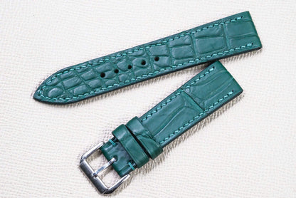 TEAL CROCODILE LEATHER WATCH STRAP RD156