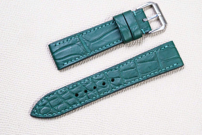 TEAL CROCODILE LEATHER WATCH STRAP RD156