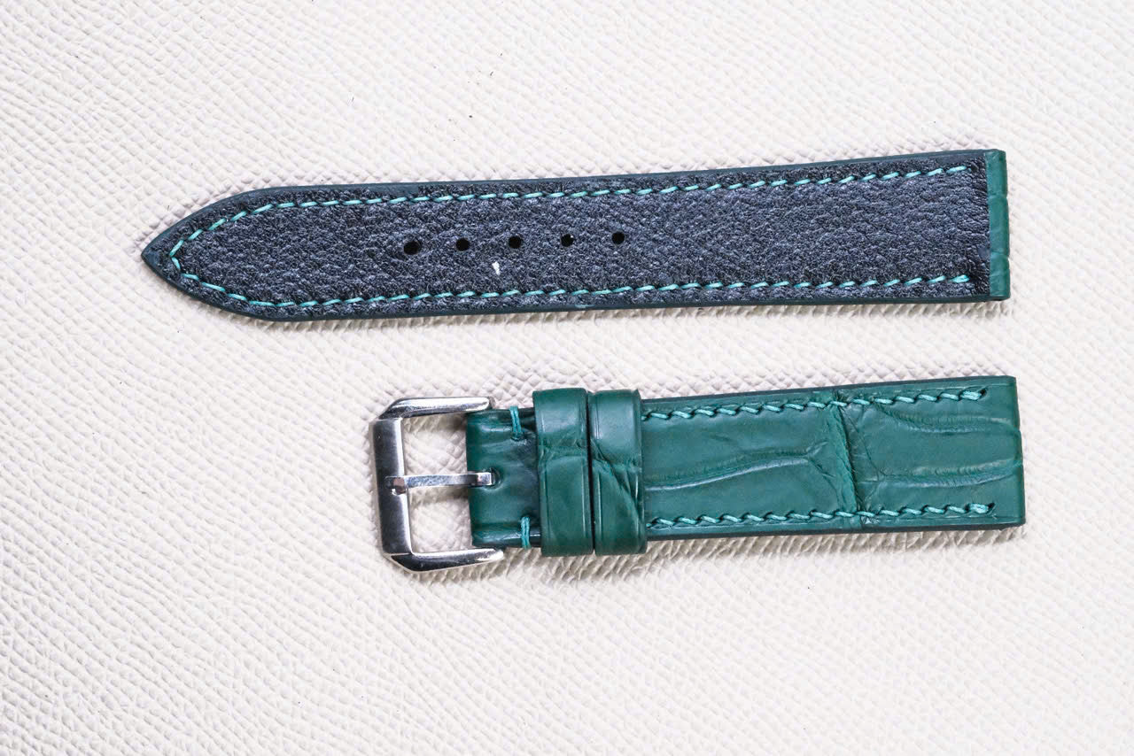 TEAL CROCODILE LEATHER WATCH STRAP RD156