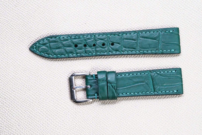 TEAL CROCODILE LEATHER WATCH STRAP RD156