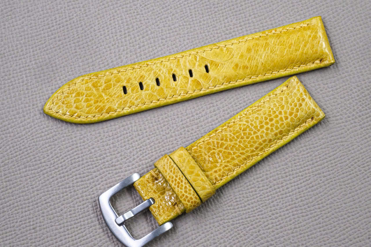 YELLOW OSTRICH LEATHER WATCH STRAP RD152