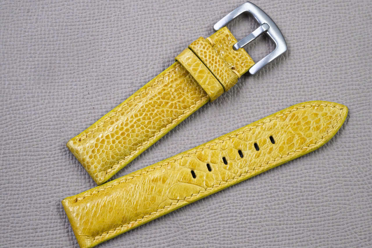YELLOW OSTRICH LEATHER WATCH STRAP RD152