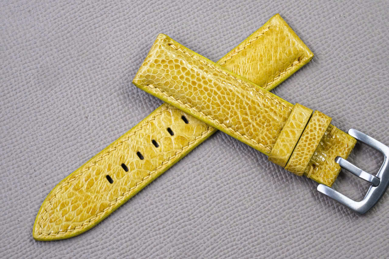YELLOW OSTRICH LEATHER WATCH STRAP RD152